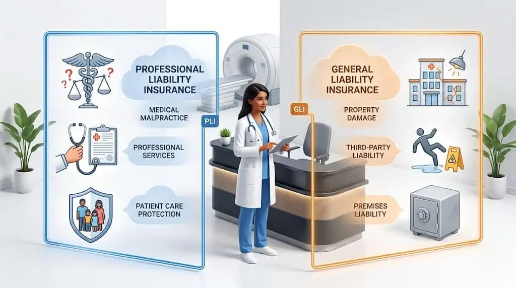 Professional Liability Insurance (PLI) vs General Liability Insurance (GLI).