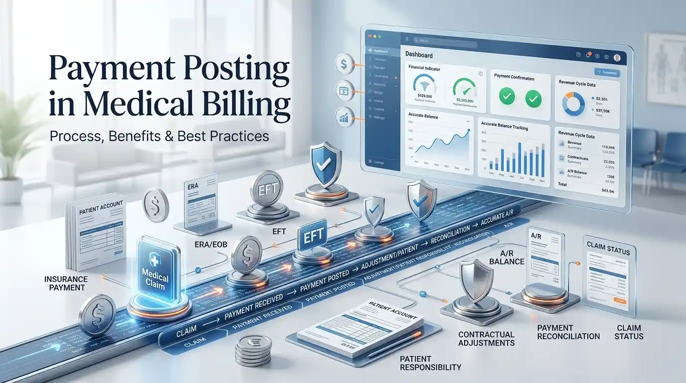 Payment posting in medical billing process and A/R management